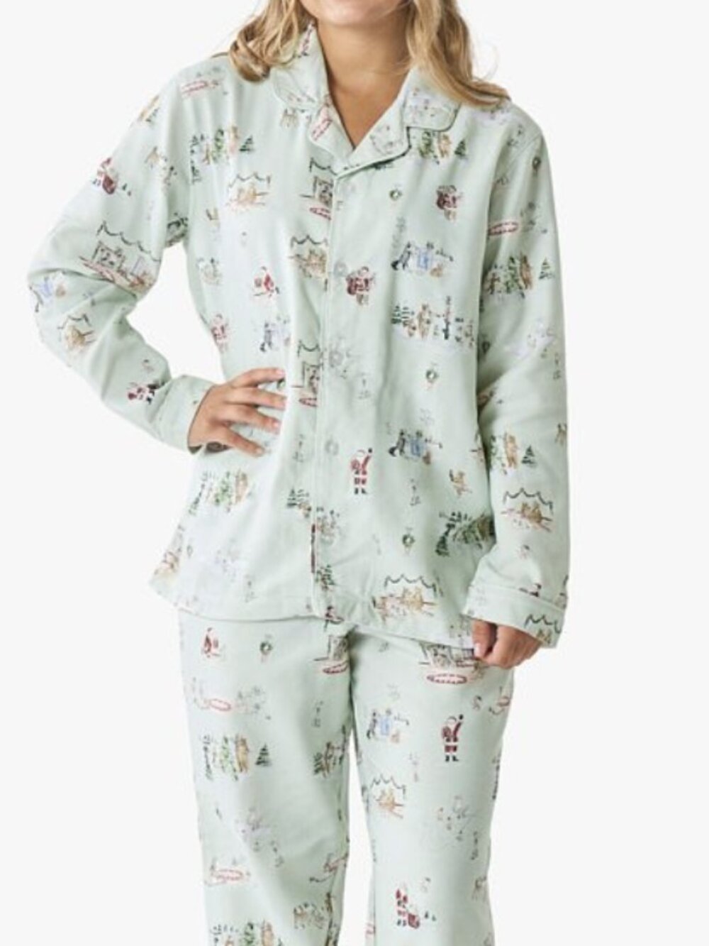 Pottery Barn x Riley Sheehey Holiday Adult Flannel Pajama Set size M